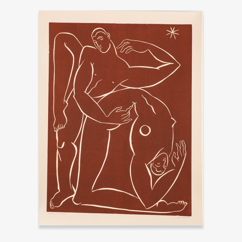 Dancers at Dusk - linocut print par Sofia Salazar