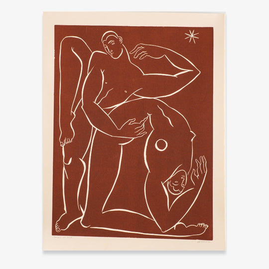 Dancers at Dusk - linocut print par Sofia Salazar