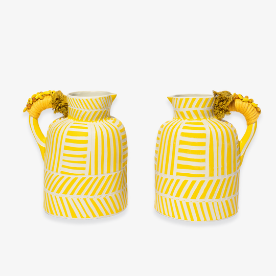 Cruche de Table Jaune à Pompons