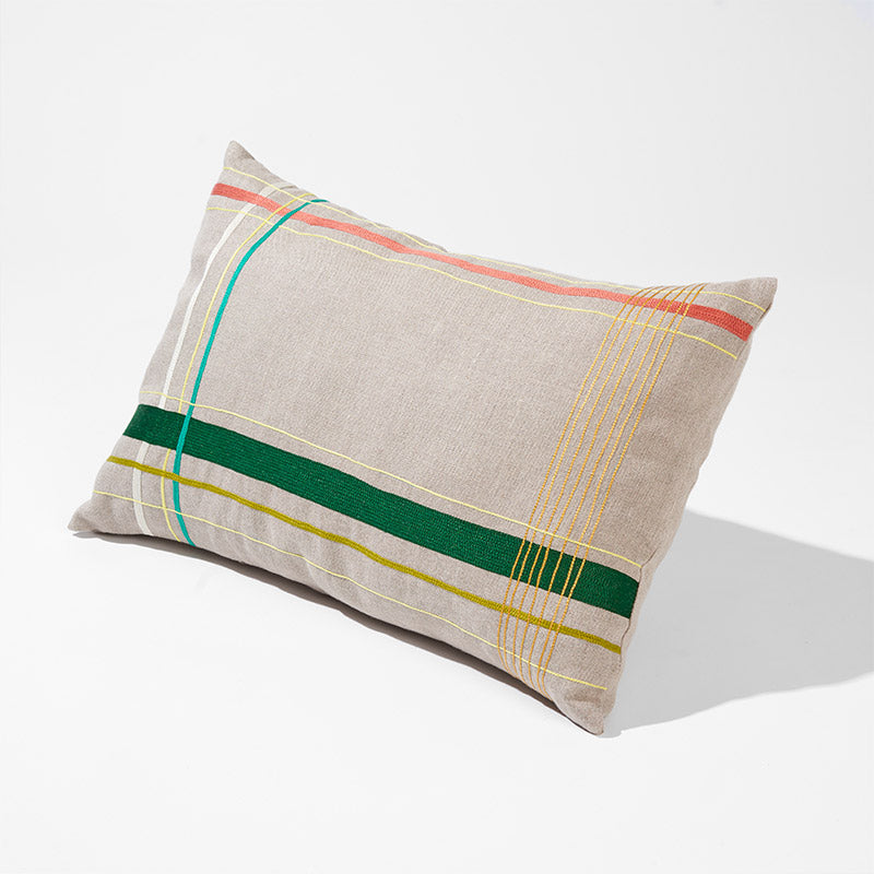 Cushion in Breton Linen, hand-embroidered