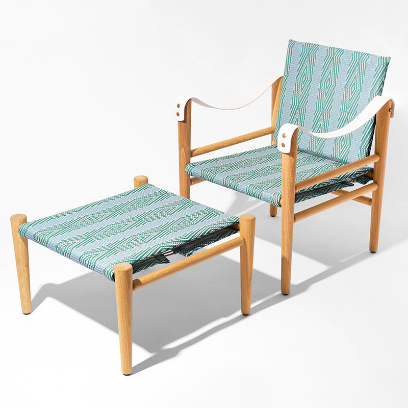 Green and blue lounge chair
