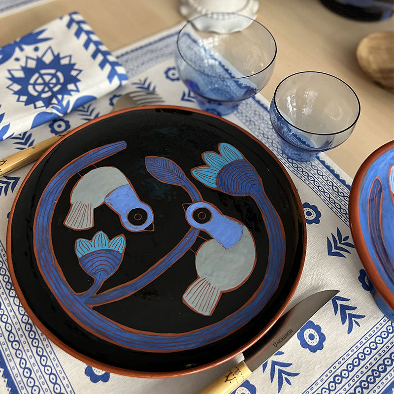 Repos de cuillère en céramique de crabe de ruban bleu, porte-cuillère de  poterie, décor à la maison en céramique -  France
