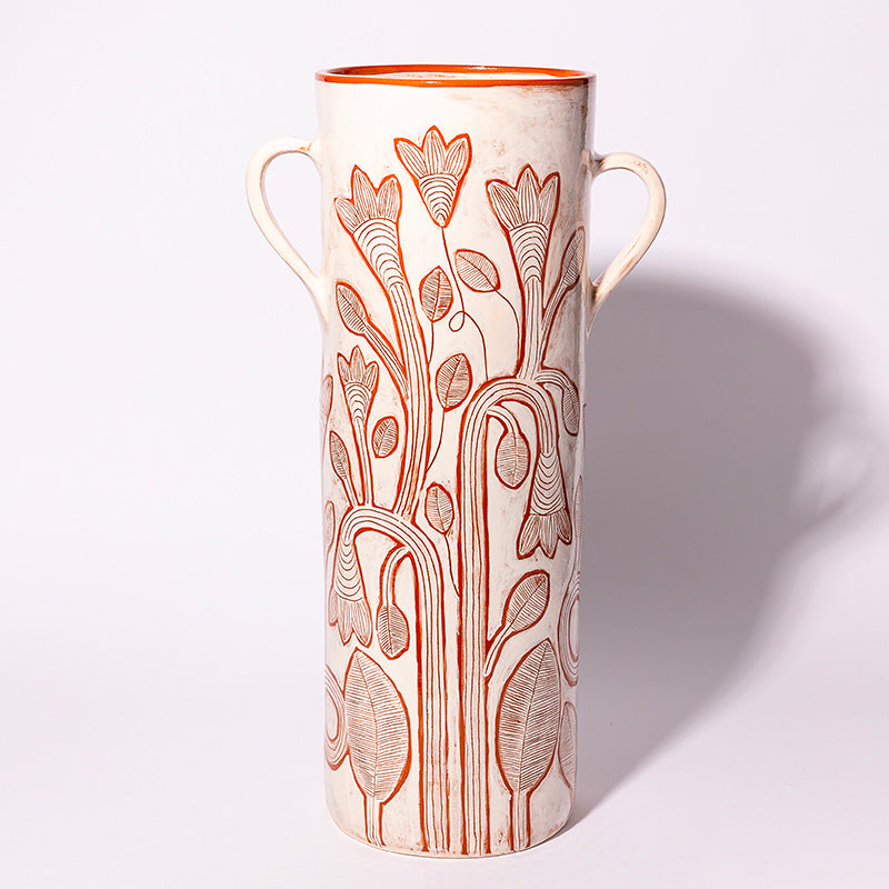 Jarre Haute Blanche céramique Exposition BG