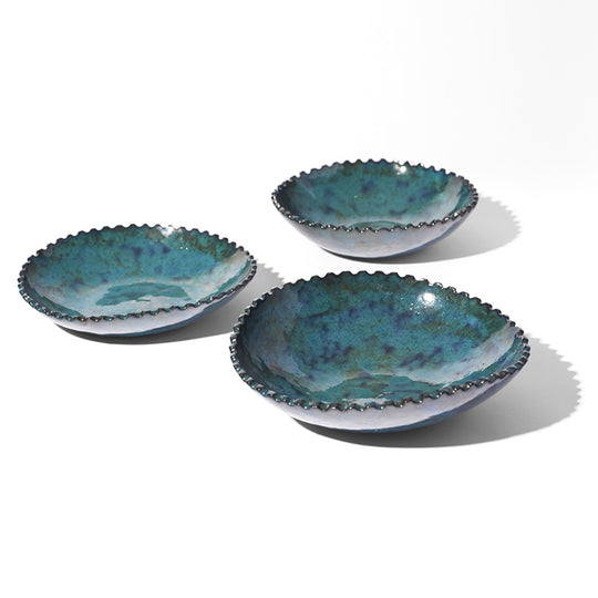 Lagoon serrated ceramic bowls