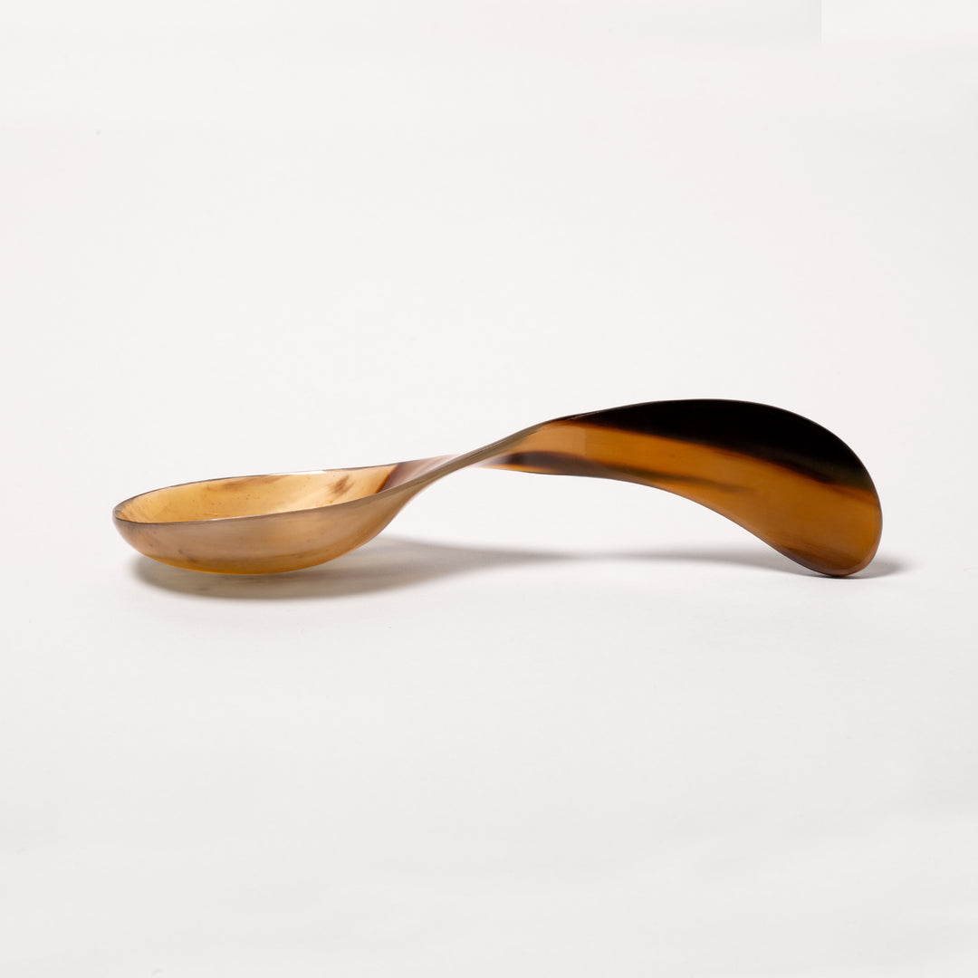 Large horn spoon with “twisted” handle